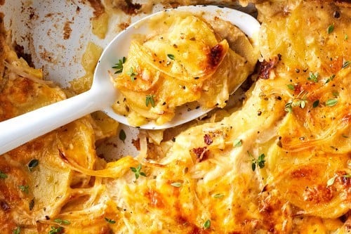 Harissa Hasselback Scalloped Potatoes