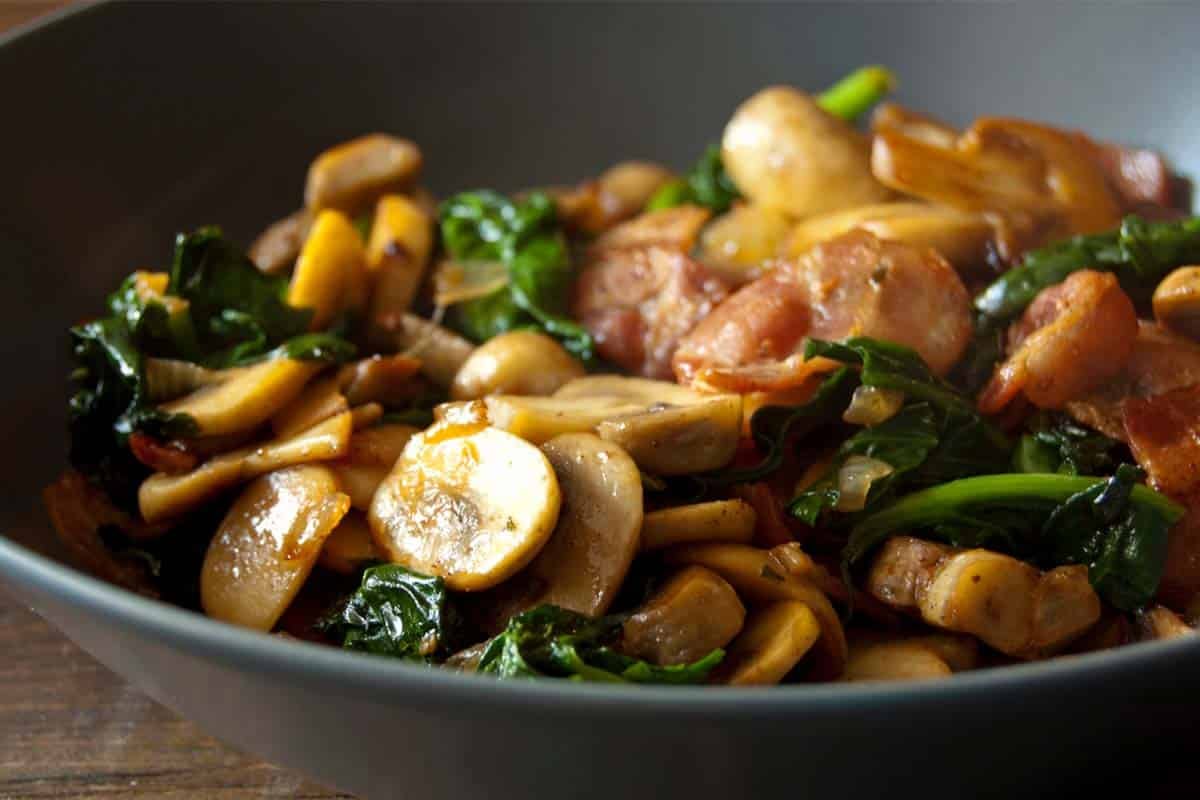 Balsamic Spinach Mushrooms